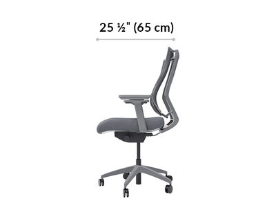 task chair depth is 25 and a half inches 